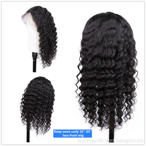 Brazilian Mink Virgin Human Hair Deep Wave Curly Semi half wig HD Lace Front Braided Long Wigs with Baby Hair